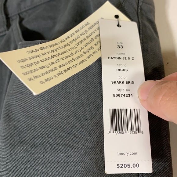 NWT. Theory 33 High-rise Straight Leg Shark Skin Jeans. - Picture 3 of 10